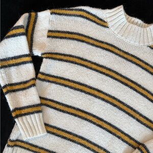 Ardene White Sweater with Black and Yellow Accents